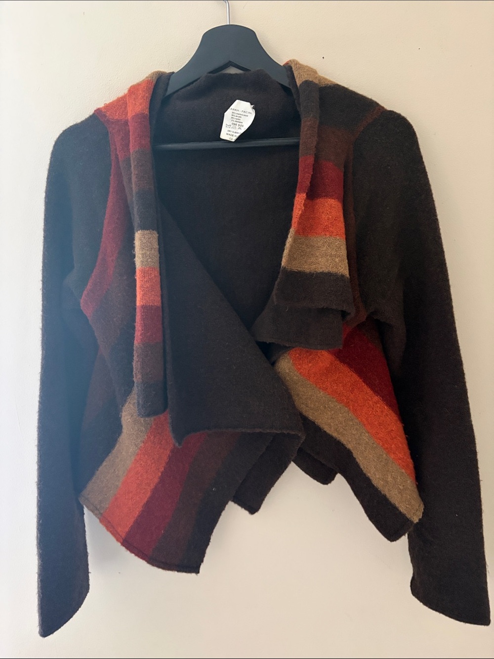 Merino wool blend cozy open cardigan